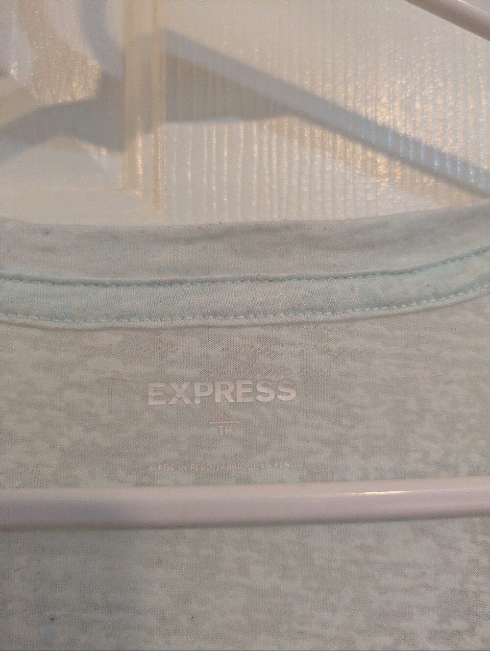 Express Light Blue Floral V-Neck Tee - Lavender & Blue Print - Picture 3 of 3